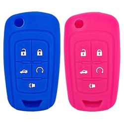Coolbestda 2Pcs Rubber Pop Out Key Fob Remote Cover Case Keyless Entry Protector Skin Jacket for Chevrolet Equinox Camaro Cruze Malibu Sonic Volt Park