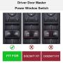 Driver Side Master Power Window Switch 4602535AC Compatible for 2008 2009 Chrysler Town & Country Dodge Grand Caravan 4602535AG 4602535AF 4602535AD- No Auto (3 PINs + 0 PINs) PINS Checked Needed