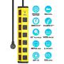 Power Strip with Individual Switches and Flat Plug, CRST ECO-Friendly 6-Outlet Metal Heavy Duty Surge Protector (1200 Joules), 6-Feet 14AWG Cord with Hook and Loop Fastener, 15A Circuit Breaker