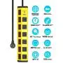 Power Strip with Individual Switches and Flat Plug, CRST ECO-Friendly 6-Outlet Metal Heavy Duty Surge Protector (1200 Joules), 6-Feet 14AWG Cord with Hook and Loop Fastener, 15A Circuit Breaker