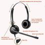 Beebang Office Telephone Headset RJ9 Jack with Pro Noise Canceling Microphone and Mute Switch Controls for Plantronics Jabra Mitel Nortel Shoretel Aastra Avaya Alcatel Landline Phones