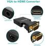 VGA to HDMI Adapter Converter with Audio,(PC VGA Source Output to TV/Monitor with HDMI Connector),FOINNEX Active Male VGA in Female HDMI 1080p Video Dongle adaptador for Computer,Laptop,Projector