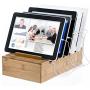 Prosumers Choice Natural Bamboo Charging Station Rack for Smartphones and Tablets