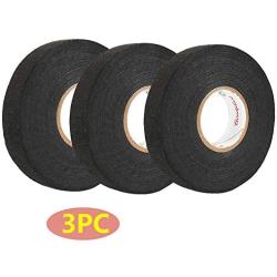 Wire Loom Harness Tape, Wiring Harness Cloth Tape, Adhesive Fabric Tape, High Temperature Resistant Automotive Wiring Harness Tape,(19 mm X 13m,3 Rolls)