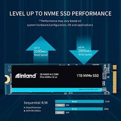 Inland Premium 1TB SSD 3D NAND M.2 2280 PCIe NVMe 3.0 x4 Internal Solid State Drive, Read/Write Speed up to 3100MB/s and 2800MB/s
