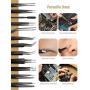 Precision Tweezers Set, ATMOKO 12 PCS ESD Tweezer Set, Anti-Static Stainless Steel Tweezers Kit Curved Tweezers for Craft, Jewelry, Electronics