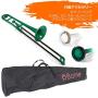 pInstrument Plastic pBone Trombone - Mouthpieces and Carrying Bag - Bb Authentic Sound for Student & Beginner - Durable ABS Construction - Green