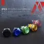 APIELE (Pack of 2) 19MM Momentary Push Button Switch 5A Aluminium Alloy Shell 12V 24V 36 DC 110V 250V AC 5A 1NO SPST Screw Terminal APIELE (Blue Shell)