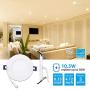 TORCHSTAR Essential Series 12-Pack 10.5W 4 Inch Slim LED Panel Downlight with J-box, Dimmable 800lm Ultra-Thin LED Recessed Light, ETL & Energy Star Listed, 3000K Warm White, White