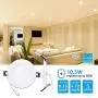 TORCHSTAR Essential Series 12-Pack 10.5W 4 Inch Slim LED Panel Downlight with J-box, Dimmable 800lm Ultra-Thin LED Recessed Light, ETL & Energy Star Listed, 3000K Warm White, White