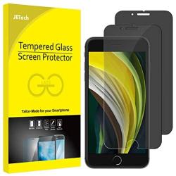 JETech Privacy Screen Protector for iPhone SE 2nd Generation, iPhone 8 and iPhone 7, Anti-Spy Tempered Glass Film, 2-Pack