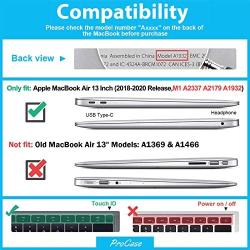ProCase MacBook Air 13 Inch Case 2020 2019 2018 Release A2337 M1 A2179 A1932, Hard Case Shell Cover for MacBook Air 13-inch Model A2179 A1932 with Keyboard Skin Cover –Darkblue