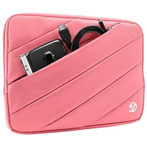 Vangoddy Shock Absorbent Carrying Quilted Sleeve Pink Travel Case for Fujitsu Arrow, Stylistic 9 inch to 10.5 inch Tablet PC