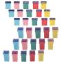 30 pcs Automotive Combination LOW and TALL/STD PROFILE JCASE Box Shaped Assortment Fuse Kit Compatible for Ford, Chevy/GM, Nissan, and Toyota Pickup Trucks, Cars and SUVs