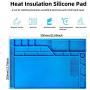 21.6 x 13.8 inch Heat Resistant Silicone Soldering Mat, Electronic Repair Mat for Soldering Station, Aweohtle Work Mat for Phone,Camera,Watch Repair with Scale Ruler and Screw Position (Large)