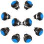 PP-NEST 10 Pieces 12mm Waterproof Push Button Momentary On Off Switch ANKG-01 (Blue)
