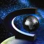 Magnetic Levitating Globe with LED Light, 3 C Shape Base Floating Globes, Rotating World Map, Cool Tech Gift for Men Father Boys, Birthday Gifts for Kids, Desk Gadget Decor in Home (Sliver)