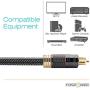 FosPower (3 Feet) 24K Gold Plated Toslink Digital Optical Audio Cable (S/PDIF) - [Zero RFI & EMI Interference] Metal Connectors & Ultra Durable Nylon Braided Jacket