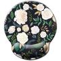 Miyaso Ergonomic Mouse Pad with Memory Foam Wrist Rest Support, Wrist Rest with Lycra Cloth, Non-Sip Rubber Base for Computer, Laptop, Adorable Flower