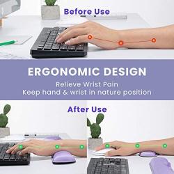 VicTsing Keyboard Wrist Rest Pad & Mouse Wrist Rest, Memory Foam & Superfine Fibre, Easy Typing and Pain Relief for Computer, Laptop, Office, Purple