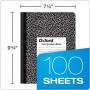 Oxford Composition Notebooks, College Ruled Paper, 9-3/4'' x 7-1/2'', Black Marble Covers, 100 Sheets, 12 per Pack (63796)