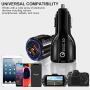 Car Charger, SHOCKTU USB Fast Car Adapter,Dual USB car Charger, Qualcomm 3.0 Car Charger, Fast car Charger 30W 3.1A 12V/24V for iPhone Samsung Galaxy S10 S9 S8 Plus Note9 iPhone 11-Black