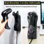 TEEMI TMSL-57CR 1D 2D Bluetooth Barcode Scanner with Intelligent USB Cradle Charge Station Wall Mounted, Omni-Directional Hands-Free Screen Scanning QR PDF 417 Decode