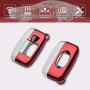 TANGSEN Key Fob Case for JAGUAR F-PACE F-TYPE XE XF XFR XJ for LAND ROVER RANGE ROVER DISCOVERY EVOQUE LR2 LR4 SPORT 5 Button Keyless Entry Remote Metallic Red Luster ABS Transparent Plastic