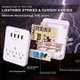 POWRUI Multi Wall Outlet Adapter Surge Protector 1680 Joules with 4-USB Ports Wall Charger, Wall Mount Charging Center 3 Outlet Wall Mount Adapter for Home, School, Office, ETL Certified