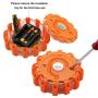 Twinkle Star 6 Pack LED Road Flares Flashing Warning Lights Roadside Safety Emergency Disc Beacon for Car, Marine Boat, Include 18 AAA batteries