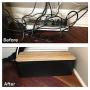 JVD Products Cable Management Box Set White Extra Large Cord Concealer Organizer Box Hide Wires and Power Strip Surge Protectors Cord (Black with Bamboo lid)