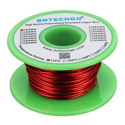 BNTECHGO 16 AWG Magnet Wire - Enameled Copper Wire - Enameled Magnet Winding Wire - 4 oz - 0.0492'' Diameter 1 Spool Coil Red Temperature Rating 155℃ Widely Used for Transformers Inductors