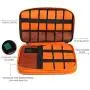 Electronics Organizer, Jelly Comb Electronic Accessories Cable Organizer Bag Waterproof Travel Cable Storage Bag for Charging Cable, Cellphone, Mini Tablet (Up to 7.9) and More (Orange and Gray)
