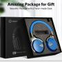 COWIN E7 Active Noise Cancelling Headphones Bluetooth Headphones with Microphone Deep Bass Wireless Headphones Over Ear, Comfortable Protein Earpads, 30 Hours Playtime for Travel/Work, Blue