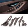 FEXON Mocha Window Switch Armrest Panel, Inner Door Pull Handle Trim Cover Kits Replacement for 2010-2016 BMW 5 Series 520 523 525 528 530 535 51417225875