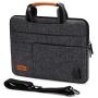 DOMISO 10.1 Inch Multi-Functional Laptop Sleeve Business Briefcase Messenger Bag with USB Charging Port for 10.1-10.5 Inch Laptop / Tablet / iPad Pro / iPad Air / Lenovo Yoga Book , Black Zipper