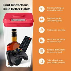 kSafe XL: Time Locking Container to limit drinking and other vices. 10.4'' inside height. (White Lid + XL Clear Base)