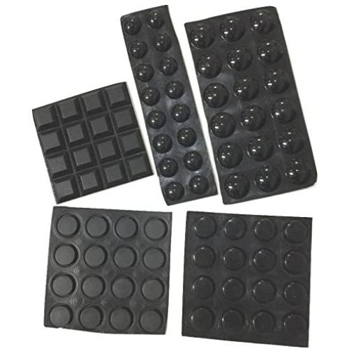 Black Self-Adhesive Bumper Pads 82-Piece Combo Pack (Round, Spherical, Square) - Noise Dampening Rubber Feet for Cabinets, Small Appliances, Electronics, Picture Frames, Furniture, Drawers, Cupboards