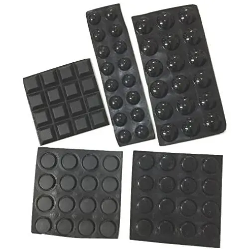 Black Self-Adhesive Bumper Pads 82-Piece Combo Pack (Round, Spherical, Square) - Noise Dampening Rubber Feet for Cabinets, Small Appliances, Electronics, Picture Frames, Furniture, Drawers, Cupboards
