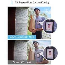 eufy Security, Wi-Fi Video Doorbell, 2K Resolution Video doorbell Camera, No Monthly Fees, Secure Local Storage, Human Detection, 2-Way Audio, Free Wireless Chime-Requires Existing Doorbell Wires