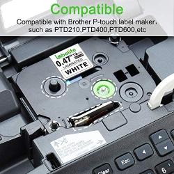 Labelife Compatible Label Tape Replacement for Brother TZe231 Ptouch Tape TZe Label Tape 12mm 0.47 Inch Laminated White Label Maker Tape TZe-231 for P-Touch PTH110 PT-D200 PTD600, 26.2 Feet, 6-Pack