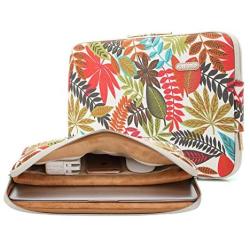 KAYOND Canvas Water-Resistant for 11-11.6 Inch Laptop Sleeve Case Bag (11-11.6 Inches, Forest Series White)