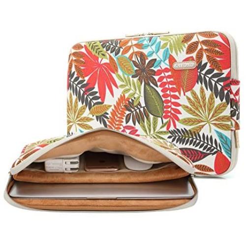 KAYOND Canvas Water-Resistant for 11-11.6 Inch Laptop Sleeve Case Bag (11-11.6 Inches, Forest Series White)