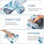 iLeadon Keyboard Wrist Rest Pad and Mouse Wrist Rest Support Mouse Pad Set, Non Slip Rubber Base Wrist Support with Ergonomic Raised Memory Foam for Easy Typing & Pain Relief,Blue Stitching Marble