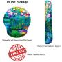 Claude Monet Water Lilies VI Ergonomic Design Mouse Pad with Wrist Rest Hand Support and Keyboard Support. Round Large Mousing Area. Mouse Pad and Keyboard Pad for Laptop, PC Computer & Mac.