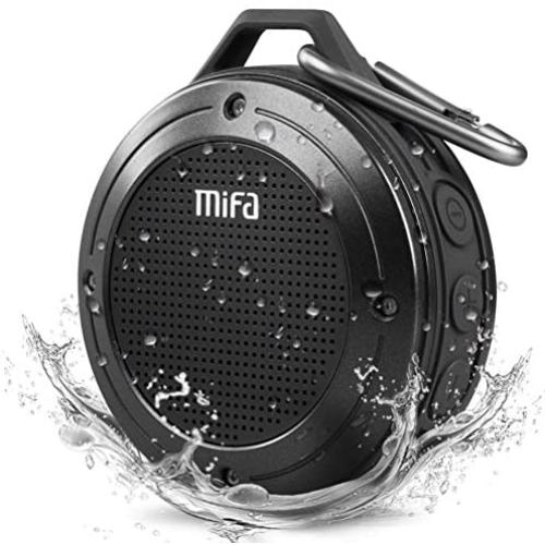 Bluetooth Speaker, MIFA F10 Portable Speaker with Enhanced 3D Stereo Bass Sound, IP56 Dustproof Waterproof, 10-Hour Playtime, Built-in Mic, Micro SD Card Slot, USB Audio Input