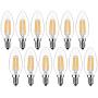 LEDERA Dimmable E12 Candelabra LED Light Bulb, 40 Watt Equivalent, Warm White 2700K, Filament Clear Glass Candle Lamp for Ceiling Fan Home Decor, Pack of 12