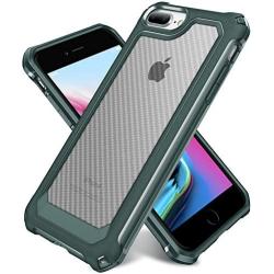 iPhone 8 Plus / 7 Plus Case with [ Screen Protector Tempered Glass x2Pack] SUPBEC Protective Phone Cover with Silicone PC+TPU Shockproof Rubber Heavy Duty Case for iPhone 8Plus / 7Plus Case-Green