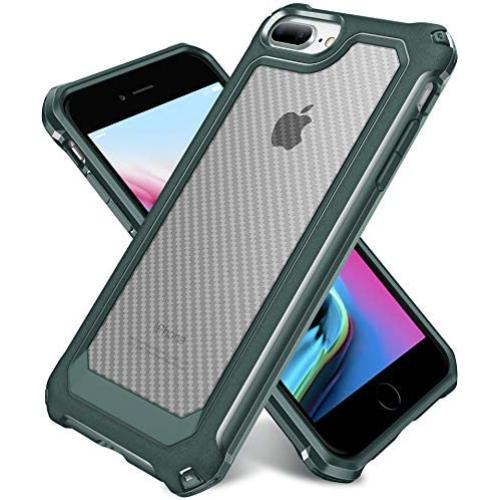 iPhone 8 Plus / 7 Plus Case with [ Screen Protector Tempered Glass x2Pack] SUPBEC Protective Phone Cover with Silicone PC+TPU Shockproof Rubber Heavy Duty Case for iPhone 8Plus / 7Plus Case-Green