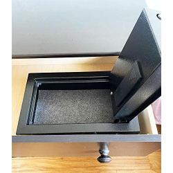 Ablehome Digital Electronic Drawer Safe Hidden Security Box Jewelry Gun Cash Portable (Fingerprint Reader Biometric Black)
